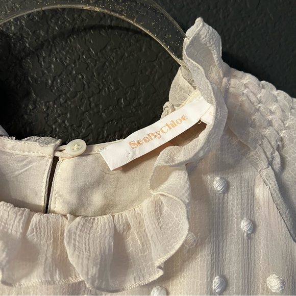 See by Chloe cream embroidered dress 42 Large - Picture 3 of 8